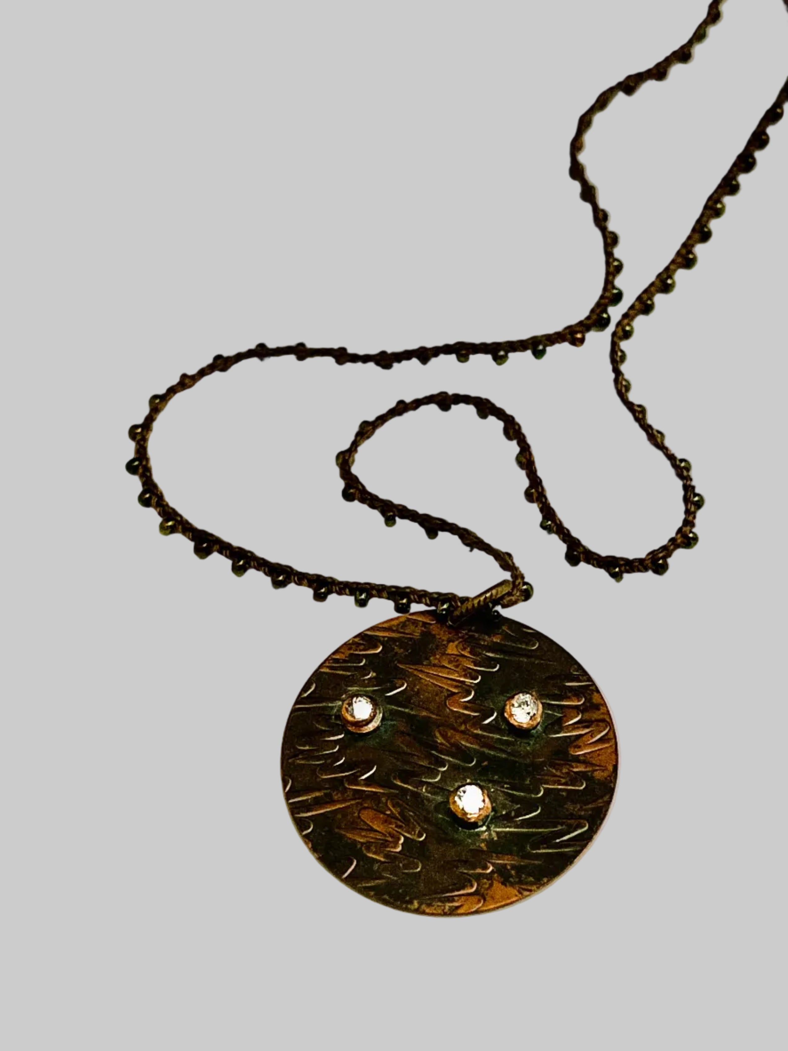 Lightning Bolt Pendant with Three CZ Stones