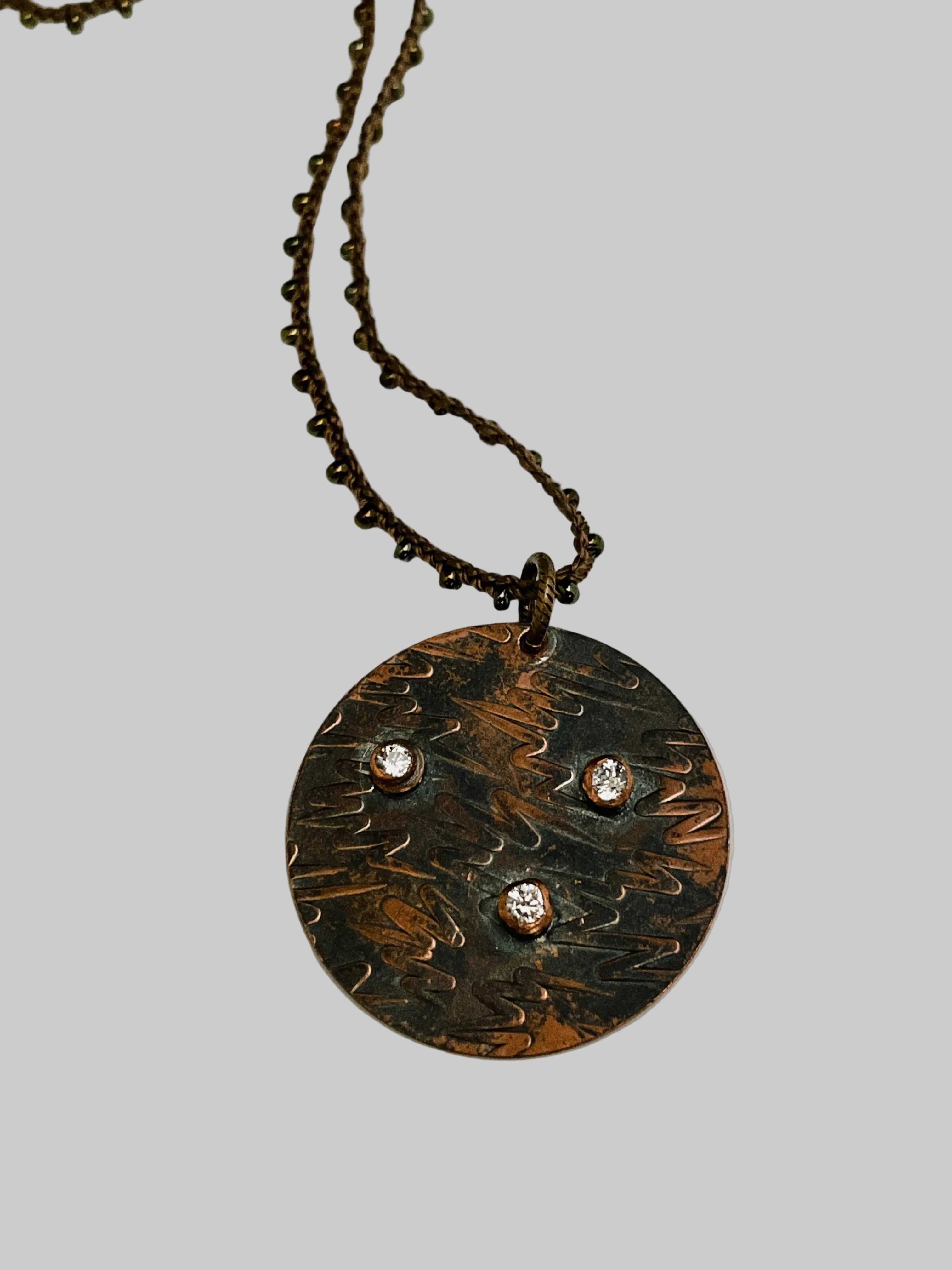 Lightning Bolt Pendant with Three CZ Stones